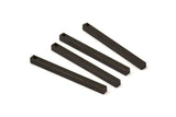 Black Necklace Bar, 12 Oxidized Brass Bars, Necklace, Earring Findings (3x3x40mm) D0243 S580