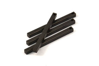 Black Necklace Bar, 12 Oxidized Brass Bars, Necklace, Earring Findings (3x3x40mm) D0243 S580