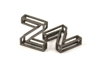Black Z Letter, 2 Black Plated Z Letter, Initials, Uppercase, Letter Initial Pendant for Personalised Necklaces