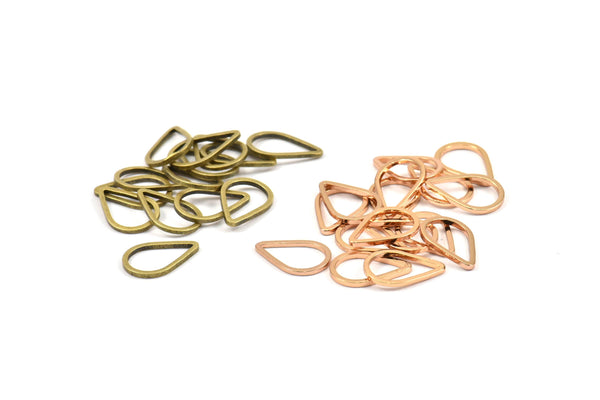 Rose Gold / Antique Brass  Drop Connector, 12 Rose Gold Plated - Antique Brass Drop Connectors (8.5x12.5x0.8mm) BS 1132 Q0130