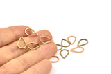Rose Gold / Antique Brass  Drop Connector, 12 Rose Gold Plated - Antique Brass Drop Connectors (8.5x12.5x0.8mm) BS 1132 Q0130