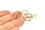 Rose Gold / Antique Brass Open Cut Diamond , 12 Rose Gold Plated - Antique Brass Diamond Connectors (9x17x1mm) D0029 Q0056