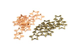 Rose Gold / Antique Brass Stars, 12 Rose Gold Plated - Antique Brass Star Connectors (10mm) Bs 1169 Q0112