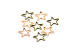 Rose Gold / Antique Brass Stars, 12 Rose Gold Plated - Antique Brass Star Connectors (10mm) Bs 1169 Q0112