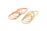 Rose Gold / Gold  Drop Connector, 12 Rose Gold Plated - Gold Plated Connectors (32x22x0.8mm) BS 1137 Q0075
