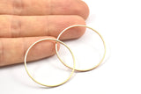 Gold / Rose Gold Connector, 12 Rose Gold Plated - Gold Plated Brass Circle Connectors (30mm) Bs-1109 Q0038