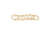 Rose Gold / Gold Hexagon Ring  Charm, 24 Rose Gold Plated - Gold Plated Hexagon Shaped Ring Charms (22x0.6x1mm) BS 1205 Q0015