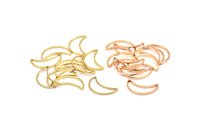 Rose Gold / Gold Moon Ring, 12 Rose Gold Plated - Gold Plated Brass Moons (15x8.5mm) Bs1163m D0150 Q0360