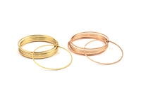 Rose Gold / Gold Circle Connector, 8 Rose Gold Plated - Gold Plated Brass Circle Connectors (50x1x1mm) BS 1083 Q0042