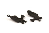 Black Eagle Charm, 2 Oxidized Brass Eagle Necklace Pendants, (33x19mm) N0277 S384