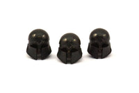 Black Knights&#39; War Helmet, 2 Oxidized Brass BlackHelmet Bracelet Parts (13.5x13x11.5mm) N0421 S393