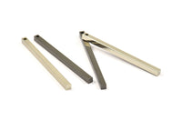 Tiny Necklace Bar, 6 Black Plated, Nickel Free Plated Brass Bars, Necklace, Earring Findings (3x3x50mm) D0244