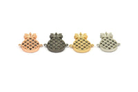 Pineapple Connector Charm , Rose Gold Plated, Gold Plated, Black Plated, Nickel Free Plated Pineapple Connector (21x13mm)