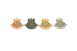Pineapple Connector Charm , Rose Gold Plated, Gold Plated, Black Plated, Nickel Free Plated Pineapple Connector (21x13mm)