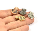 Pineapple Connector Charm , Rose Gold Plated, Gold Plated, Black Plated, Nickel Free Plated Pineapple Connector (21x13mm)