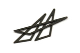 Black Triangle - 4 Oxidized Brass Black Open Triangles, Charms, Findings (59x47x18x0.80mm) Bs 1291 S531