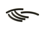 Black Textured Curved Tubes, 10 Black Oxidized Brass Textured Curved Tubes (4x45) Bs 1634 S435