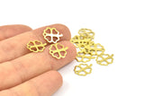 Brass Leaf Charms, 50 Raw Brass Leaf Charms (13x10mm) A0475