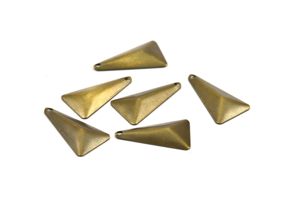Bronze Pyramid Triangle, 50 Antique Bronze Triangle Pyramid Charms with 1 Hole (20x11mm) Pen 3041-9   K109