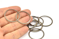 Boho Brass Connector, 50 Antique Brass Connector Rings (28mm) K035