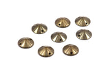Vintage Boho Bead Caps, 30 Antique Brass Round Cambered Findings with 2 Holes, Bead Caps, Tags  (10mm) K070