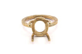 Brass Claw Ring, Raw Brass Ring Settings With 4 Claws, Ring Blanks N1343