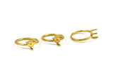 Claw Ring Setting, 7 Raw Brass 6mm Ring Settings With 3 Claws, Ring Blanks N0285