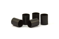 Black Tube Beads - 6 Oxidized Brass Tubes (10x14mm) Bs 1553 S087