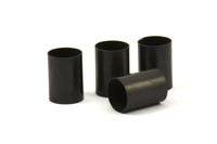 Black Tube Beads - 6 Oxidized Brass Tubes (10x14mm) Bs 1553 S087