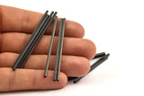 Black Himmeli Tubes, 12 Huge Oxidized Brass Square Tubes (2x60mm) Bs 1572 S048