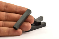 Black Square Tubes, 5 Oxidized Brass Square Tubes (8x50mm) Bs 1581 S061