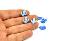 Synthetic Opal Cactus, 1 Tiny Cactus Bead, Cactus Charm, Exotic Beads (13x11mm) F041