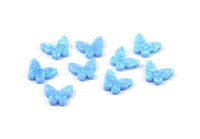 Opal Butterfly Beads, 1 Synthetic Light Blue Opal Beads,Tiny Butterfly Bead, Butterfly Charm, Exotic Beads (11x10mm) F076