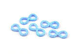 Blue Opal Infinity Beads, 1 Synthetic Opal Light Blue Infinity Bead (9x19mm) F060