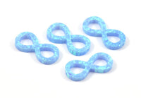 Blue Opal Infinity Beads, 1 Synthetic Opal Light Blue Infinity Bead (9x19mm) F060