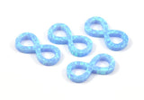 Blue Opal Infinity Beads, 1 Synthetic Opal Light Blue Infinity Bead (9x19mm) F060