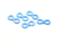 Blue Opal Infinity Beads, 1 Synthetic Opal Light Blue Infinity Bead (9x19mm) F060