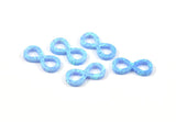 Blue Opal Infinity Beads, 1 Synthetic Opal Light Blue Infinity Bead (9x19mm) F060