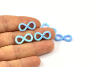 Blue Opal Infinity Beads, 1 Synthetic Opal Light Blue Infinity Bead (9x19mm) F060