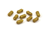 Brass Long Beads, Raw Brass Long Beads with Textures (5x12mm) N0258