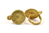Brass Ethnic Rings - Raw Brass Adjustable Geometric Ring with a Small Pad (3.30mm) N0155