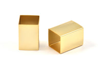 Geometric Tube Bead, 3 Huge Gold Plated Brass Square Tube Beads (14x20mm) Bs 1521 Q0059
