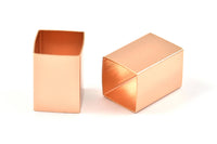 Geometric Tube Bead, 3 Huge Rose Gold Plated Brass Square Tube Beads (14x20mm) Bs 1521 Q0059