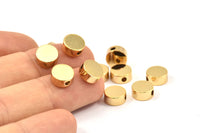 Round Spacer Bead, 8 Gold Plated Brass Circle Industrial Spacer Bead, Findings (8x3.6mm) D0210 Q0636