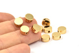 Round Spacer Bead, 8 Gold Plated Brass Circle Industrial Spacer Bead, Findings (8x3.6mm) D0210 Q0636