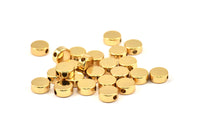 Round Spacer Bead, 8 Gold Plated Brass Circle Industrial Spacer Bead, Findings (6x2.5mm) Bs-1329