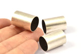 20mm Silver Tubes, 5 Antique Silver Plated Brass Tubes (14x20mm) Bs 1482