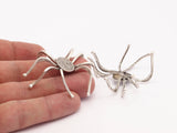 Silver Spider Settings, 1 Antique Silver Plated Brass Spider Setting Bases (50x50mm) N0058 H0421
