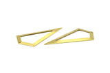 Necklace Triangle, 6 Raw Brass Triangle Charms with 1 holes (54x29mm) U015