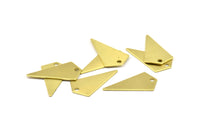 Tiny Necklace Triangle, 12 Raw Brass Triangle Charms with 1 holes (22x12x0.60mm) D0346